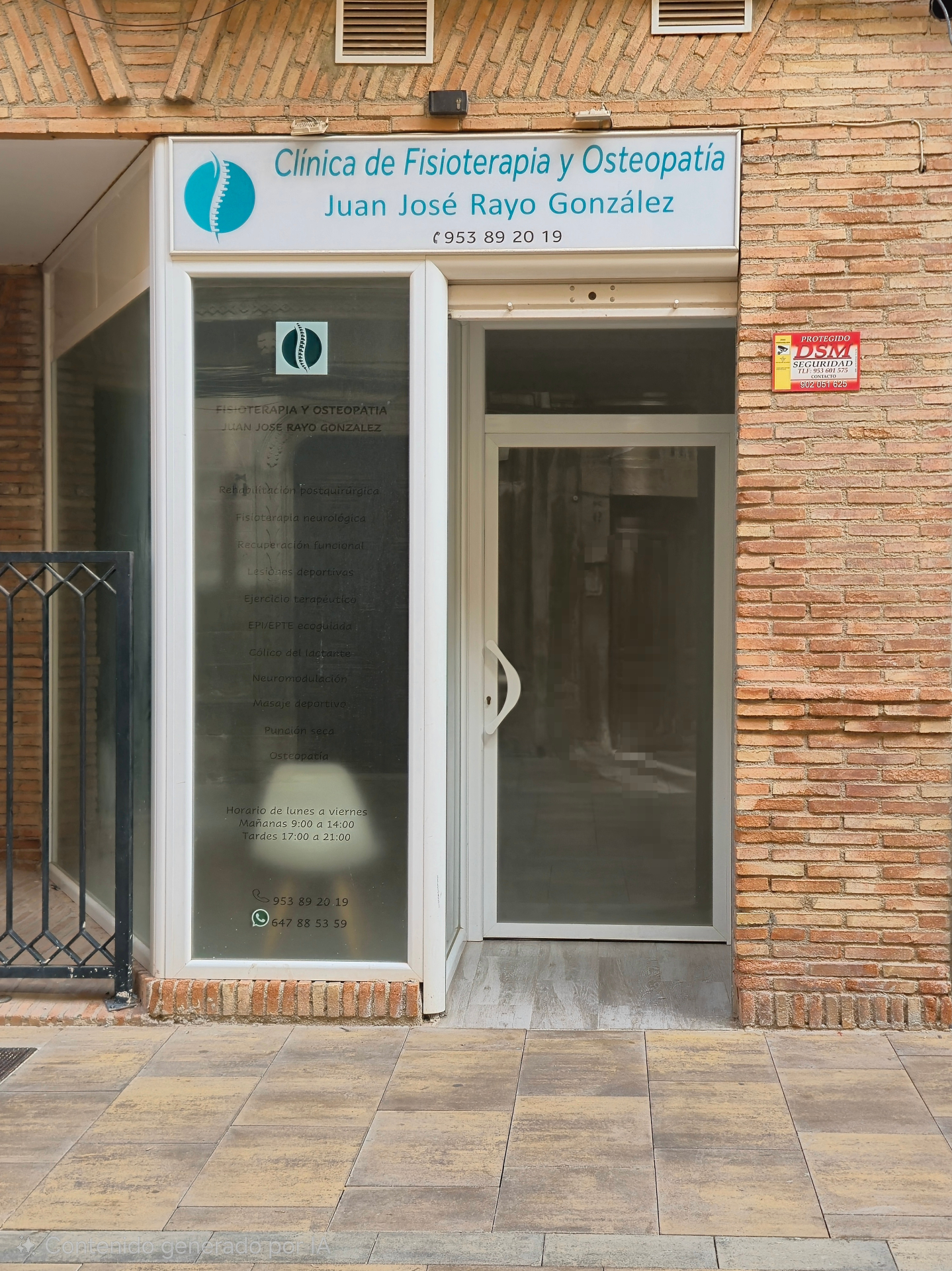 Fachada de la clínica Fisioterapia y Osteopatía Juan José Rayo en Calle Baños, 8, Linares